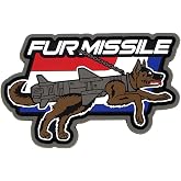 Mil-Spec Monkey Fur Missile PVC Morale Patch (Full Color) | 3.5in x 2.4in; full-color PVC; hook-and-loop back; waterproof; K9/Malinois design; MSM quality