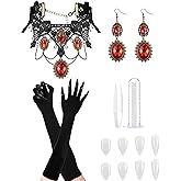 Halloween Vampire Costume Accessories Set, Victorian Gothic Accessories for Women Vampires Cosplay Wedding