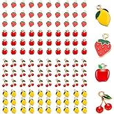BINBE Fruit Charms Lemon Strawberry Apple Enamel Charm Pendant for for DIY Jewelry Making Cute Charms Earrings Jewelry Making Necklace Bracelet