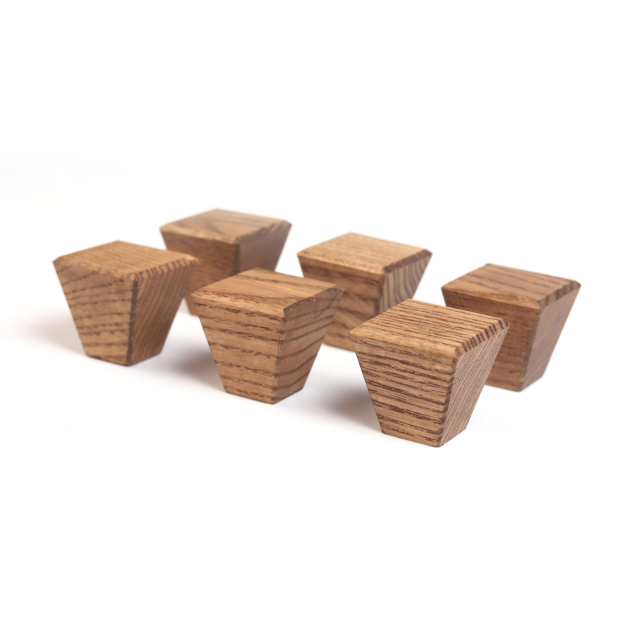 TOROS STORE 6 Pack Walnut Wood Cabinet Knobs Finished - 1x1 inches Diamond Shape - Wooden Drawer Pulls, Handles for Cabinets Doors, Dresser and Drawers Knob, Kitchen Cabinet Door Handle