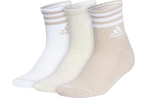 adidas Womens 3-Stripe High Quarter Socks (3-Pair) with arch compression for a secure fit