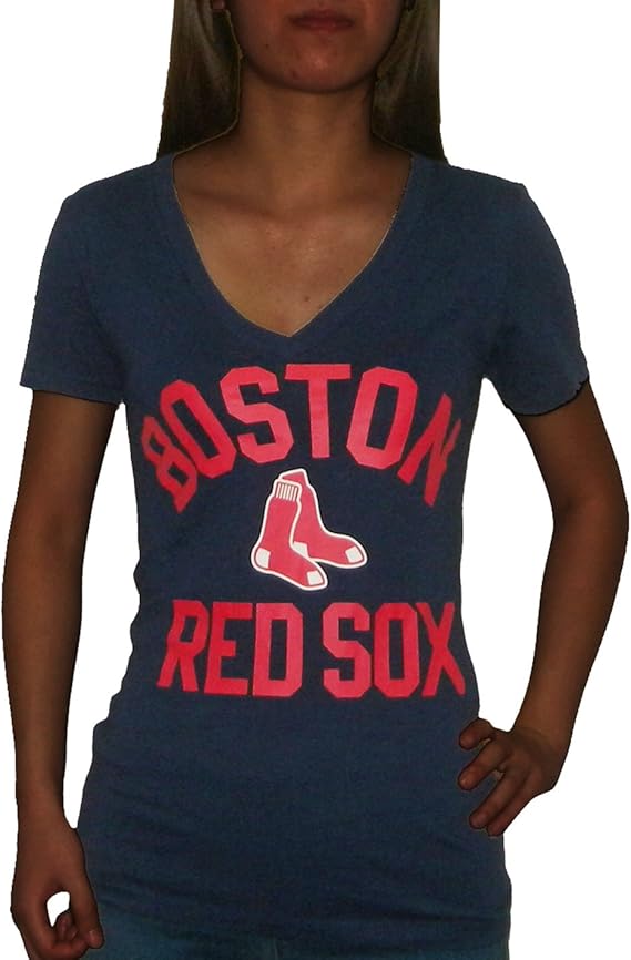Pink Victoria's Secret Womens MLB Boston Red Sox V-Neck T Shirt L Dark Blue at Amazon Womenâs 