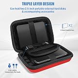 ProCase 2.5 Inch External Hard Drive Case Red Holds 2 Drives view 4