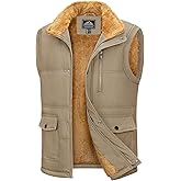 MAGCOMSEN Mens Winter Vests Outerwear Fleece Lined Puffer Vest Warm Casual Quilted Vest Bubble Sherpa Vest Jacket