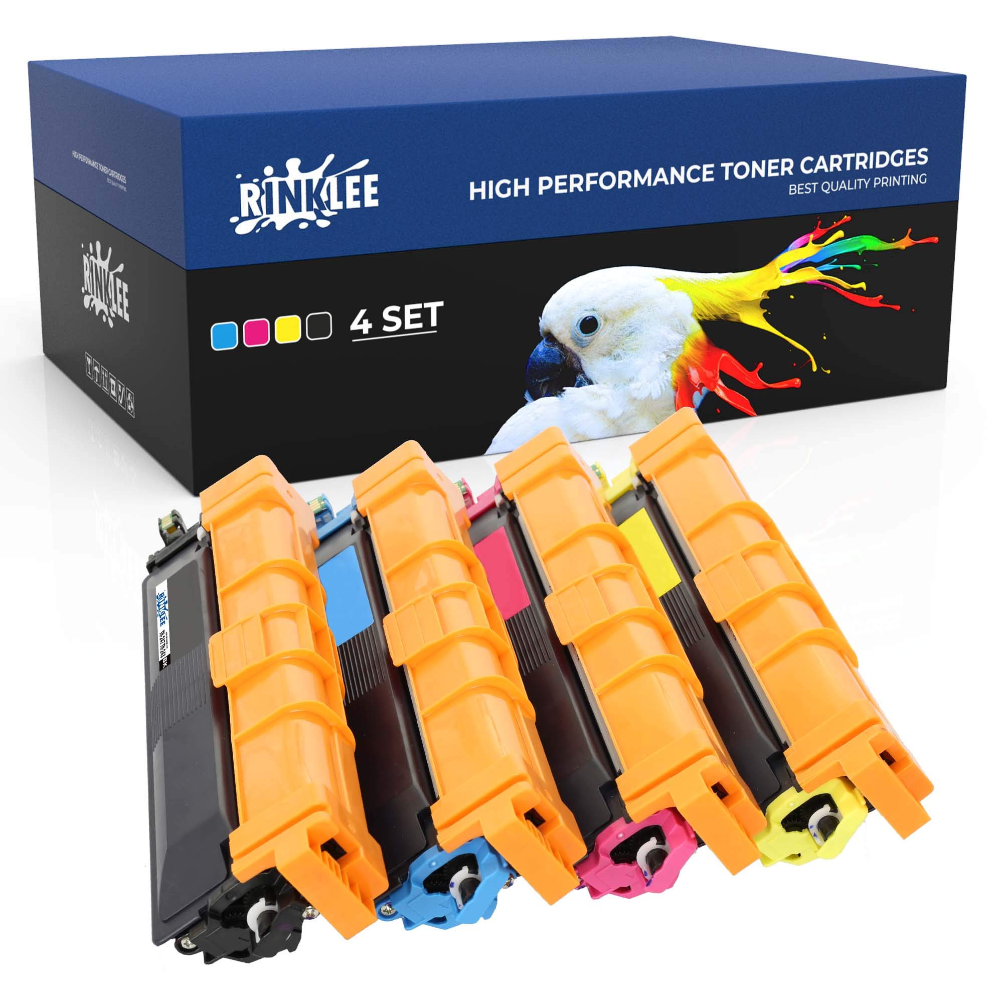 RINKLEE TN247 TN 247 Toner Cartridge Compatible with Brother DCP-L3510CDW L3550CDW HL-L3210CW L3230CDW L3270CDW MFC-L3710CW L3730CDN L3750CDW L3770CDW [with CHIP] | High Yield 3000/2300 Pages | 4-PACK