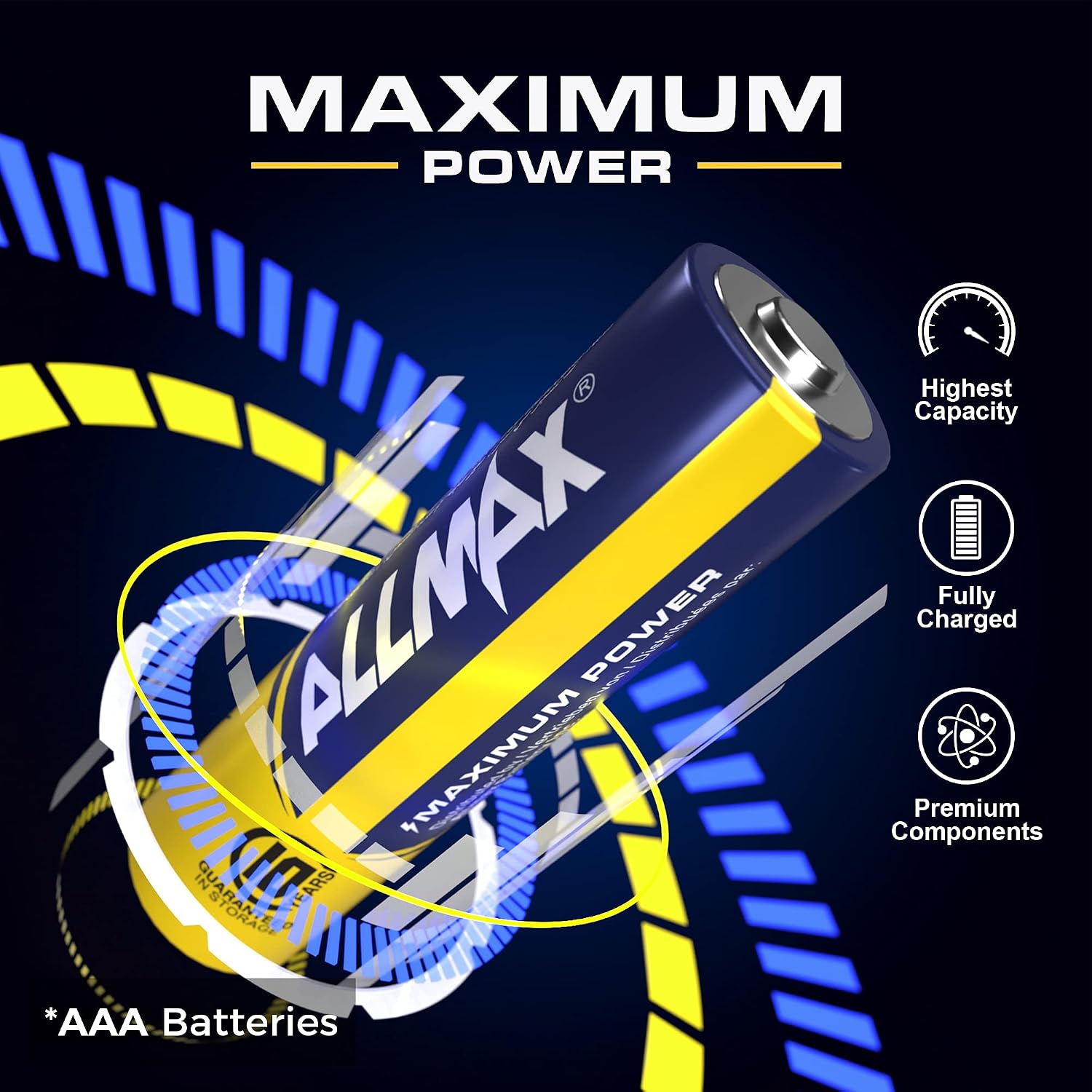 Allmax AAA (LR03) Maximum Power Alkaline Triple A Batteries (100 Count), Ultra Long-Lasting, Leakproof Design - Image 3