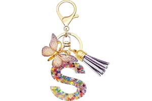 TTYY Initial Letter Keychain for Women Gift for Young Teenage Girl Gifts for Christmas to Mom Daughter Purple tassel