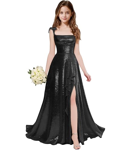 junior bridesmaid sequin dress olalunule One Shoulder Dresses for Teen Girls Girls Prom Aqua Pleated Flower Girl Dress for Wedding 2t : Clothing, Shoes & Jewelry Do not tumble dry