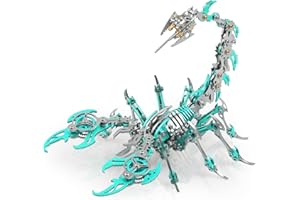 Metalkitor Scorpion 3D Metal Puzzles Kits for Adults Teens – 454 Pcs – Mechanical Assembly Models – 4 Hours to Build – Ideal for Gifts and Decorations (Green)