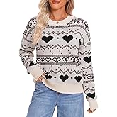 ShawGobow Heart Patterned Sweater for Women