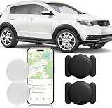 Dahetag Tracker Device for Vehicles,Car GPS Tracker Work with Apple Find My(iOS Only),No Monthly Fee Mini Hidden Car Tracker with Magnetic Case (Black,2PCS)