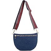 Babs + Birdie The Fiona | Woven Bum Bag | Stylish Woven Crossbody Bag | Adjustable Strap for Travel Festivals & Everyday