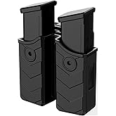 Universal Double Magazine Holster, 9mm 40 Dual Stack Mag Holder, .45 Single Stack Magazines Pouch Adjustable Retention for Glock, S&W, Ruger, Sig Sauer, Taurus, Beretta, Springfield, H&K, and More