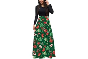 ZEFOTIM Christmas Dresses for Women 2024 Elegant Casual Long Sleeve Sleeveless Holiday Party Cocktail Ruffle Dress