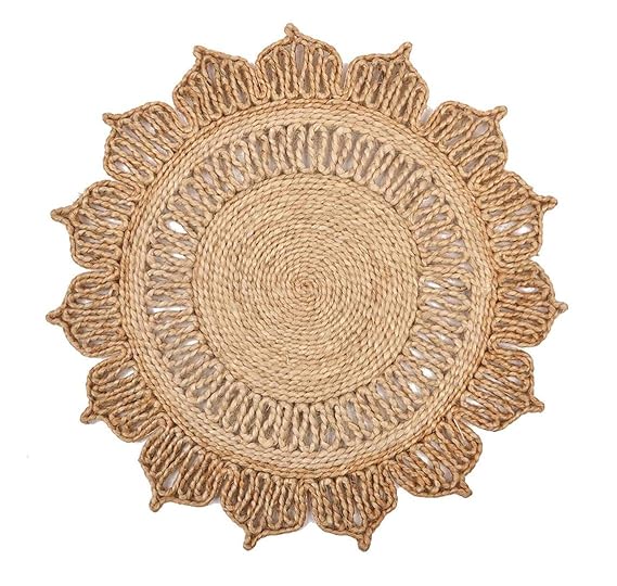Buy Nestedup Hand Made Jute Placemats Set of 4 Reversible, Vintage Jute