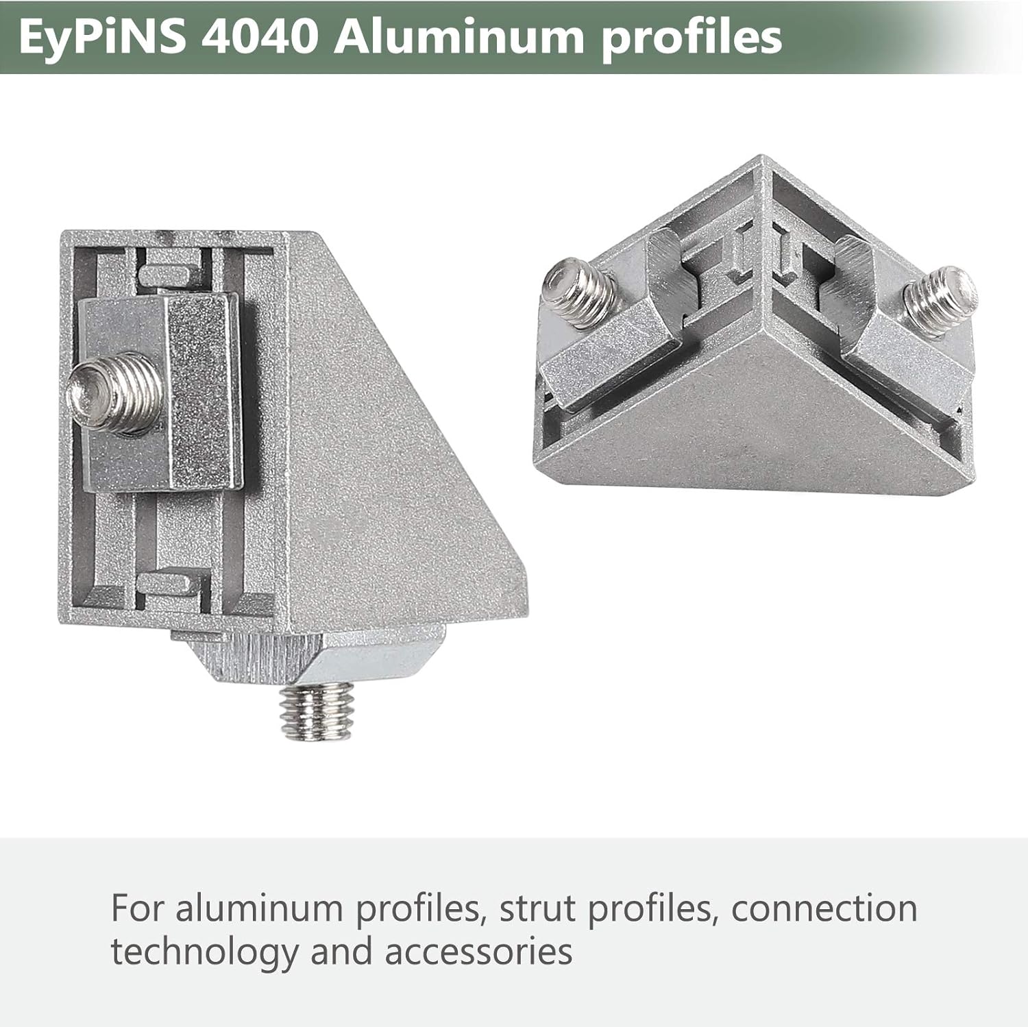 EYPINS 10 Pcs 4040 Aluminum Angle Mounting Brackets, 90 Degree Corner Connector 4040 Extrusion Profile L-shape Angle Joint Brace Brackets with 8mm Slots, Fastener with M8 Hexagon Screws and T-Nuts - Image 5