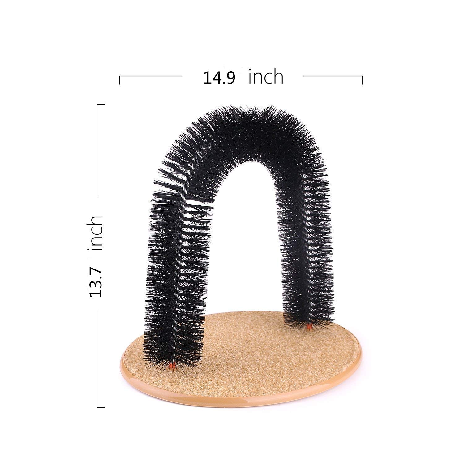 AikoPets Cat Arch Self Groomer Massager Groom Toy Dog Brushes Pet Cat Scratcher Toys Fur Grooming Cat Toy Brush Controls Shedding with Scratch Pad and Catnip Interactive Kitten Toys: Beauty