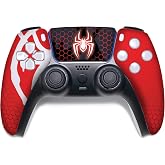 Spiider-Man Morales Custom PS-5 Controller Wireless compatible with Play-Station 5 Console by BCB Controllers | Proudly Customized in USA with Permanent HYDRO-DIP Printing (NOT JUST A SKIN)