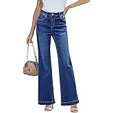 LookbookStore Wide Leg Jeans Woman 2026 Flare High Waist Baggy Jeans for Women Stretchy Denim Pants