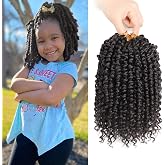 Passion Twist Hair For Kids - 8 Packs 6 Inch Passion Twist Crochet Hair For Black Women, Crochet Pretwisted Curly Hair Passion Twists Synthetic Braiding Hair Extensions(6 Inch 8 Packs, #2)