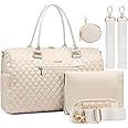 LOVEVOOK Diaper Bag Tote with Pacifier Case and Changing Pad, Large Capacity Mommy Bag for Hospital and Weekender Travel, Functional Baby Bag Newborn Baby Essential, Beige
