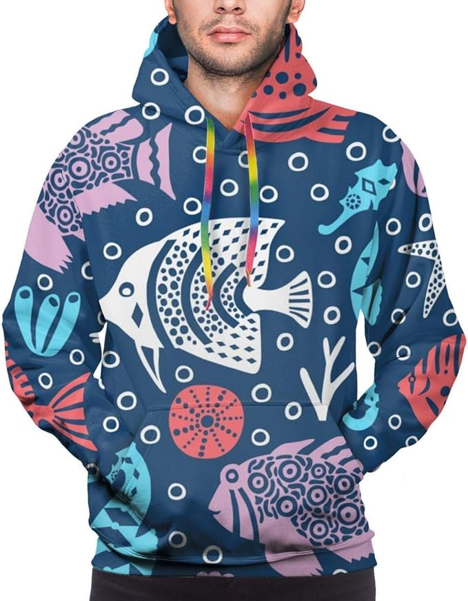 Men's Hoodie Marine Life Sweate Sweatshirt Men's Casual Hoodie Casual