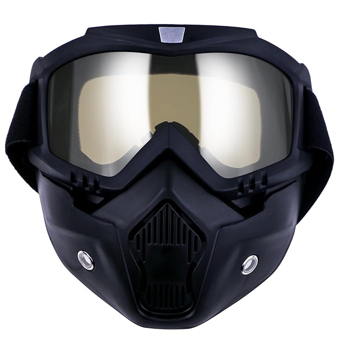 TedGem Motorrad Goggle Motocross, Masken, Motorrad Sonnenbrille Motorrad Schutzbrille Staubschutz Brille, abnehmbar Gesichtsm