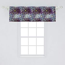 Ambesonne Lotus Window Valance, Psychedelic Surreal
