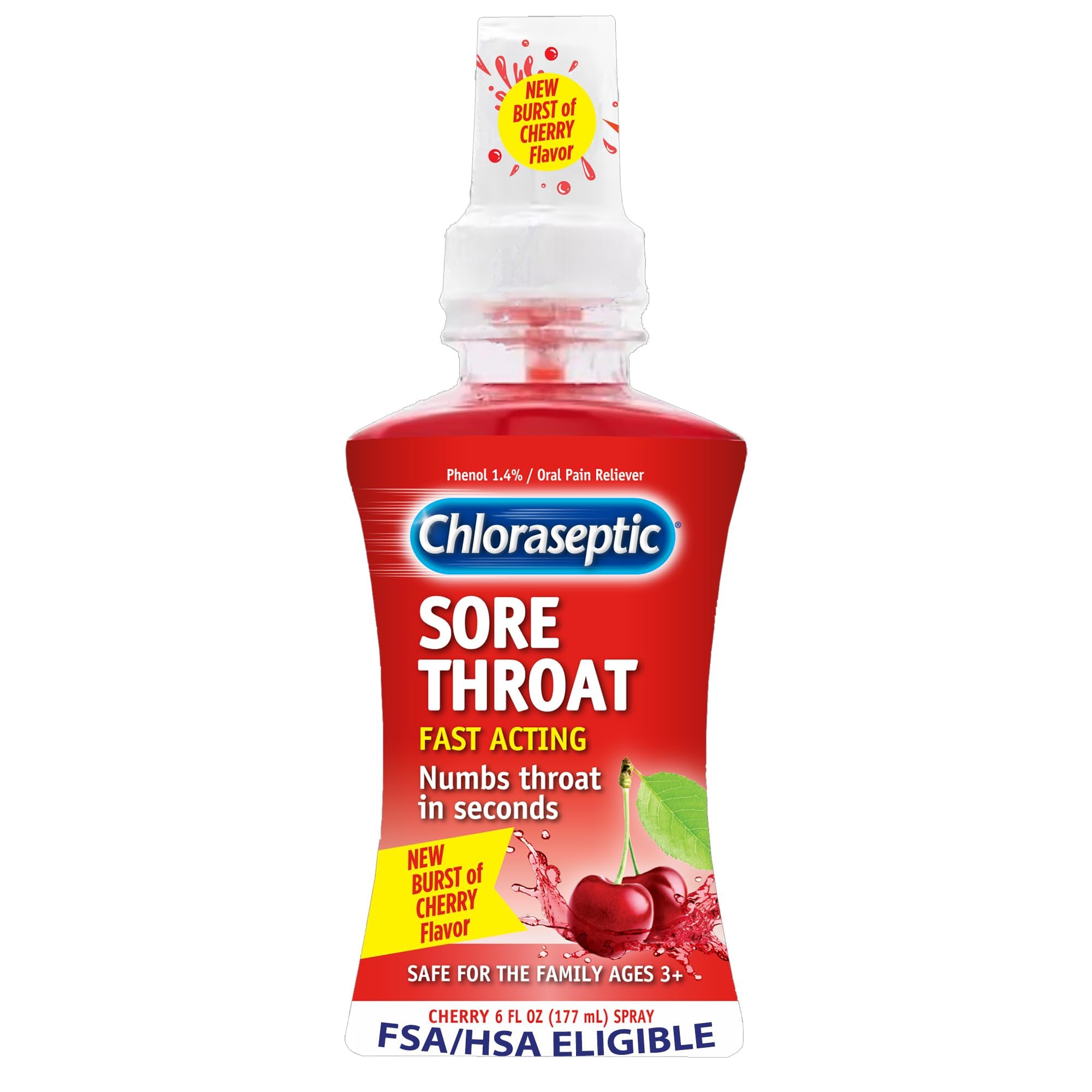 Chloraseptic Sore Throat Spray, Cherry Flavor, 6 fl oz