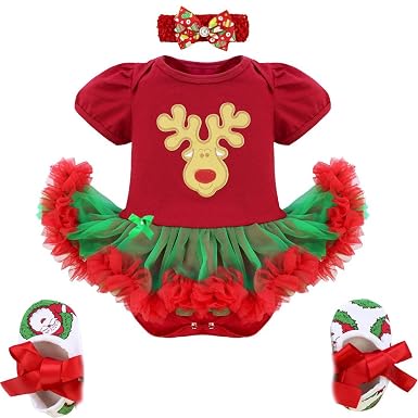 YiZYiF My First Christmas Tree Santa Jumpsuit Girls Tutu Outfit ...