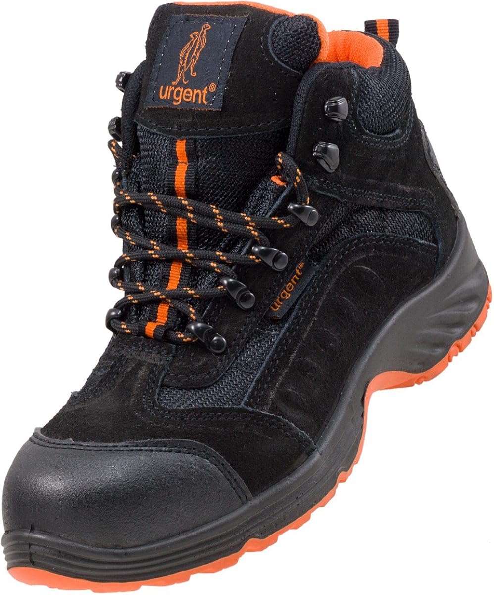 Urgent Leightweight Leather Men 's Boot Safety Work Boot with Steel Toe