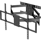 VIVO Black Extended 2-Stud TV Wall Mount for 60-120 in Screen, MOUNT-VW120L | Heavy Duty, Fits LCD LED Flat &amp; Curved Screens, Extra Long Arm Swivel Mount, Max VESA 900x600mm, Holds 264 lbs