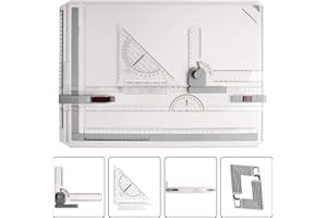 JILoffice A3 Drawing Board, Lightweight Multi-Funtion Drafting Table with Adjustable Measuring System Angle