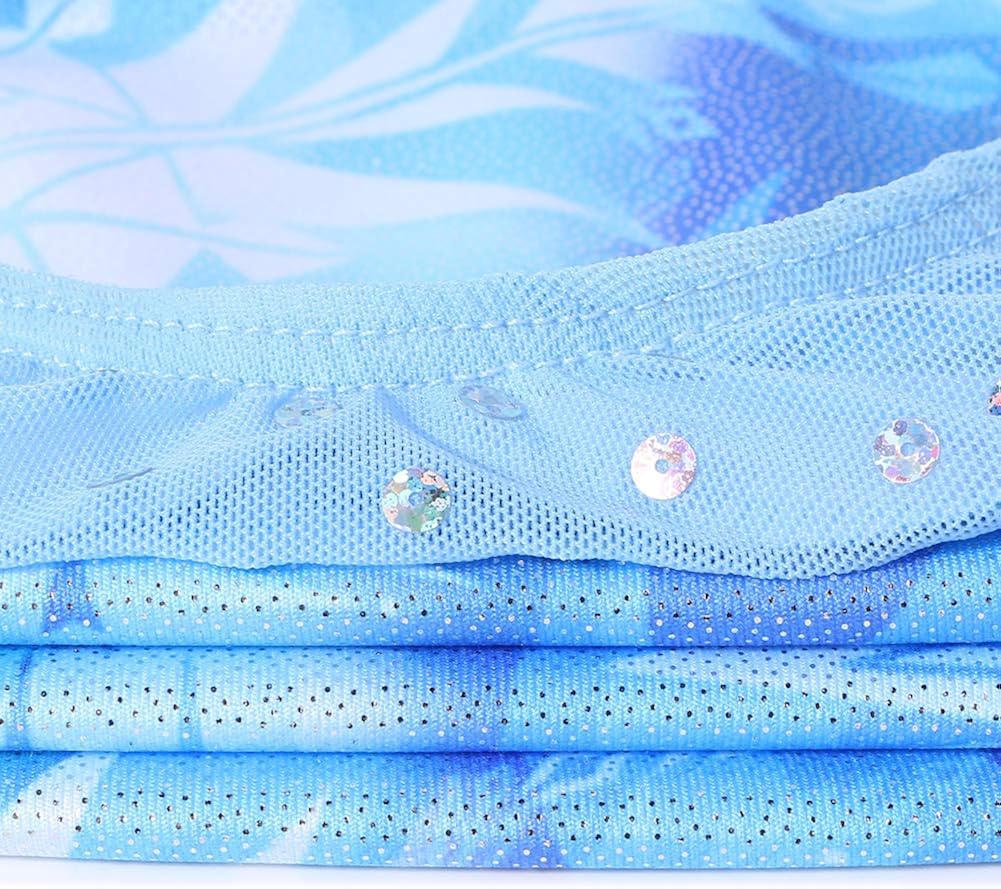 TFJH E Kids Little Girls' One Piece Sparkly Gymnastics Leotard Practice Outfits: Clothing