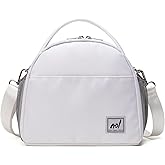 NOL Natural Organic Lifestyle Lunch Bag Insulated Cooler Bag for Women Nylon Waterproof Lightweight Lunch Box Organiser (White)