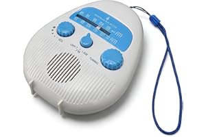 AM FM Waterproof Shower Radio With Built-in Speaker, Hand Rope, Adjustable Volume - Portable Bathroom Radio, Battery Operated