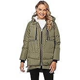 FADSHOW Women's Winter Thickened Down Jackets Long Down Coats Warm Parka with Hood