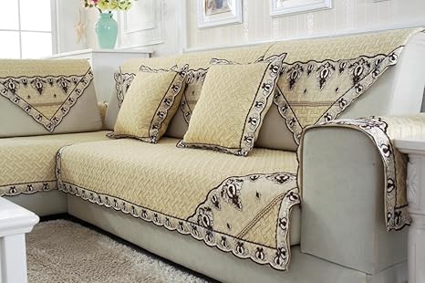 Buy Chezmax Elegant Floral Printed Sofa Cover Dog Mat Stretch