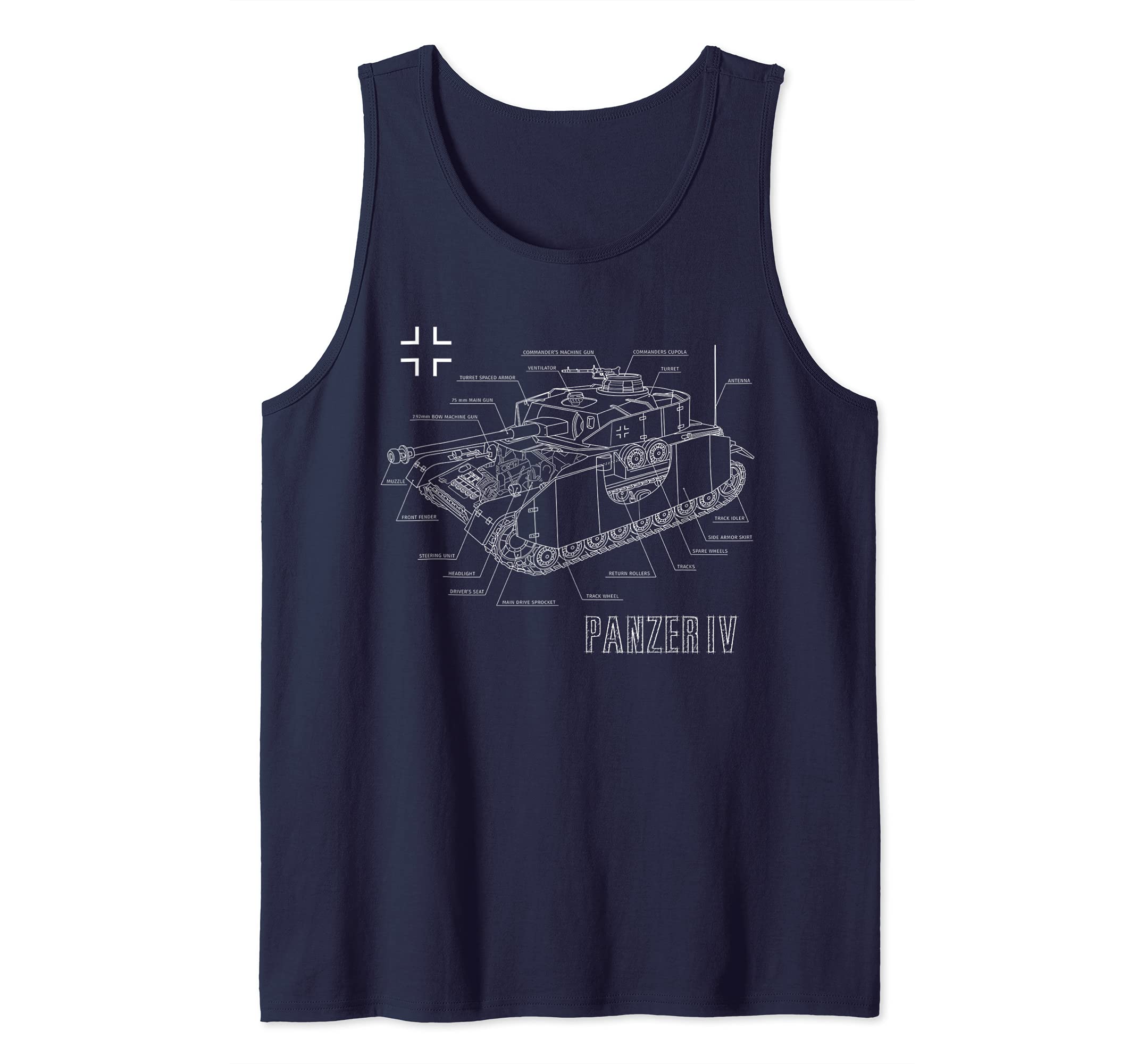 World War 2 German Tank Panzer IV Engineering Blueprint Tank Top