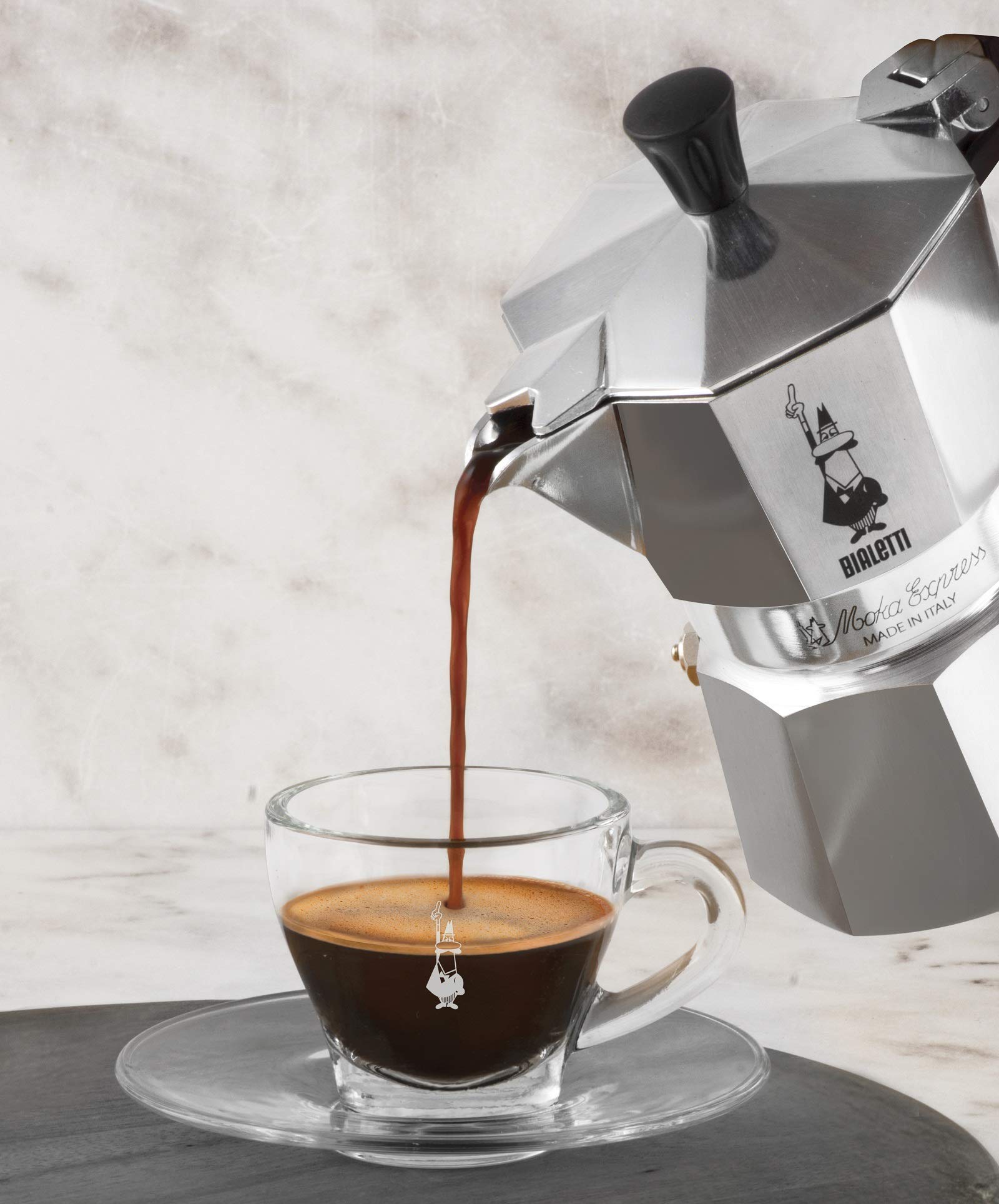 Bialetti 06800 Mocha Espresso Coffee Cooker Gas Stovetop Coffee Maker, 6-Cup Silver 06800