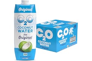 C2O - Coconut Water, The Original Flavor (12 Pack) - Made with Fresh Coconut Water - Plant Based, Non GMO Water - Natural Hydration, Essential Electrolytes, & Potassium - 12 Tetra Packs, 16.9 FL OZ
