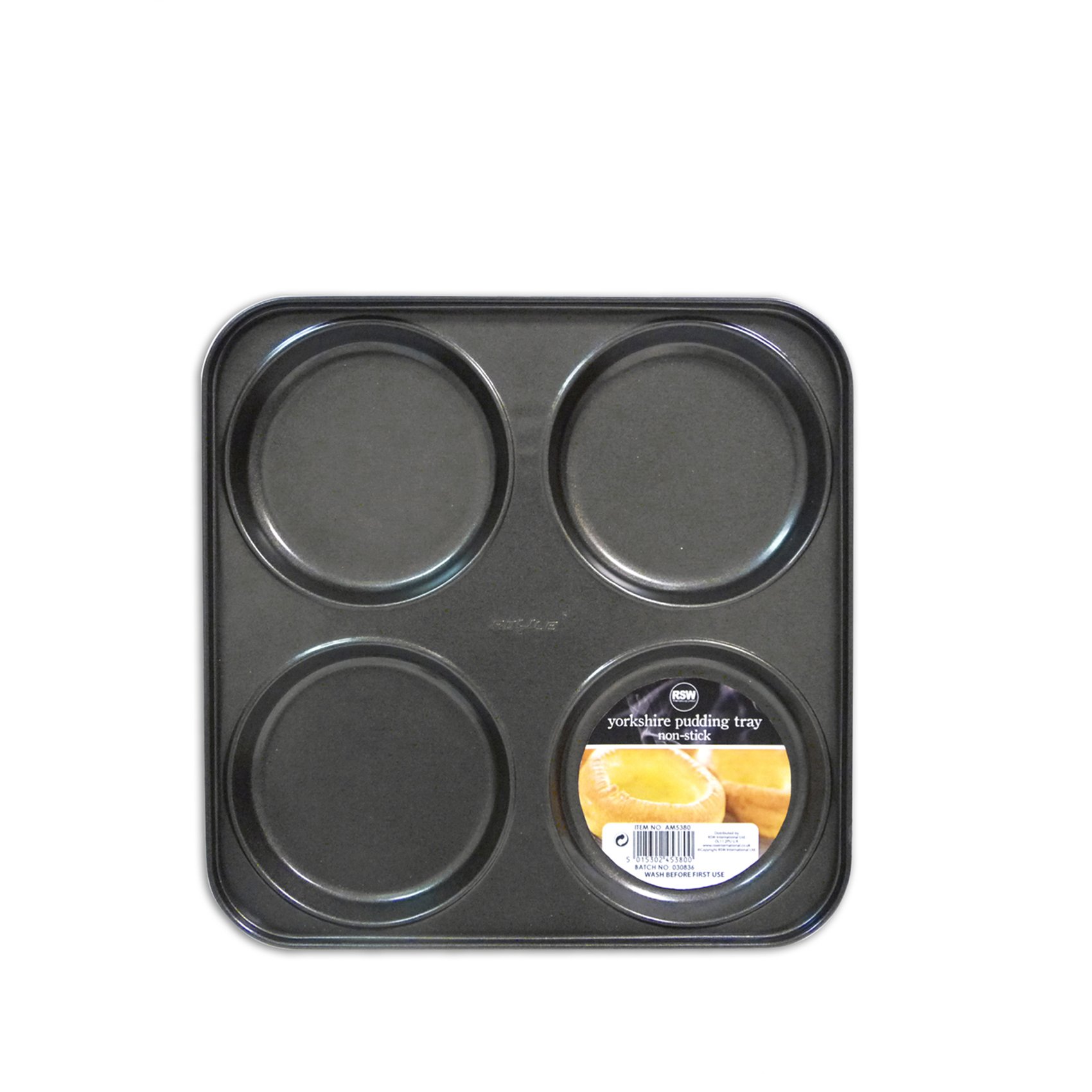 Non-Stick 4 Cup Yorkshire Pudding Tray Perfect for Sunday Roasts 23 x 23cm from Royle Home
