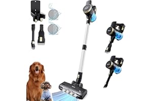 KANPETS Cordless Vacuum Cleaner, 25kPa Utral Powerful Suction, Up to 40 Min, 6 in 1 Lightweight Stick Vacuum Cleaner Optimal Cleaning for Home Car Hardwood Tile Low Pile Carpets