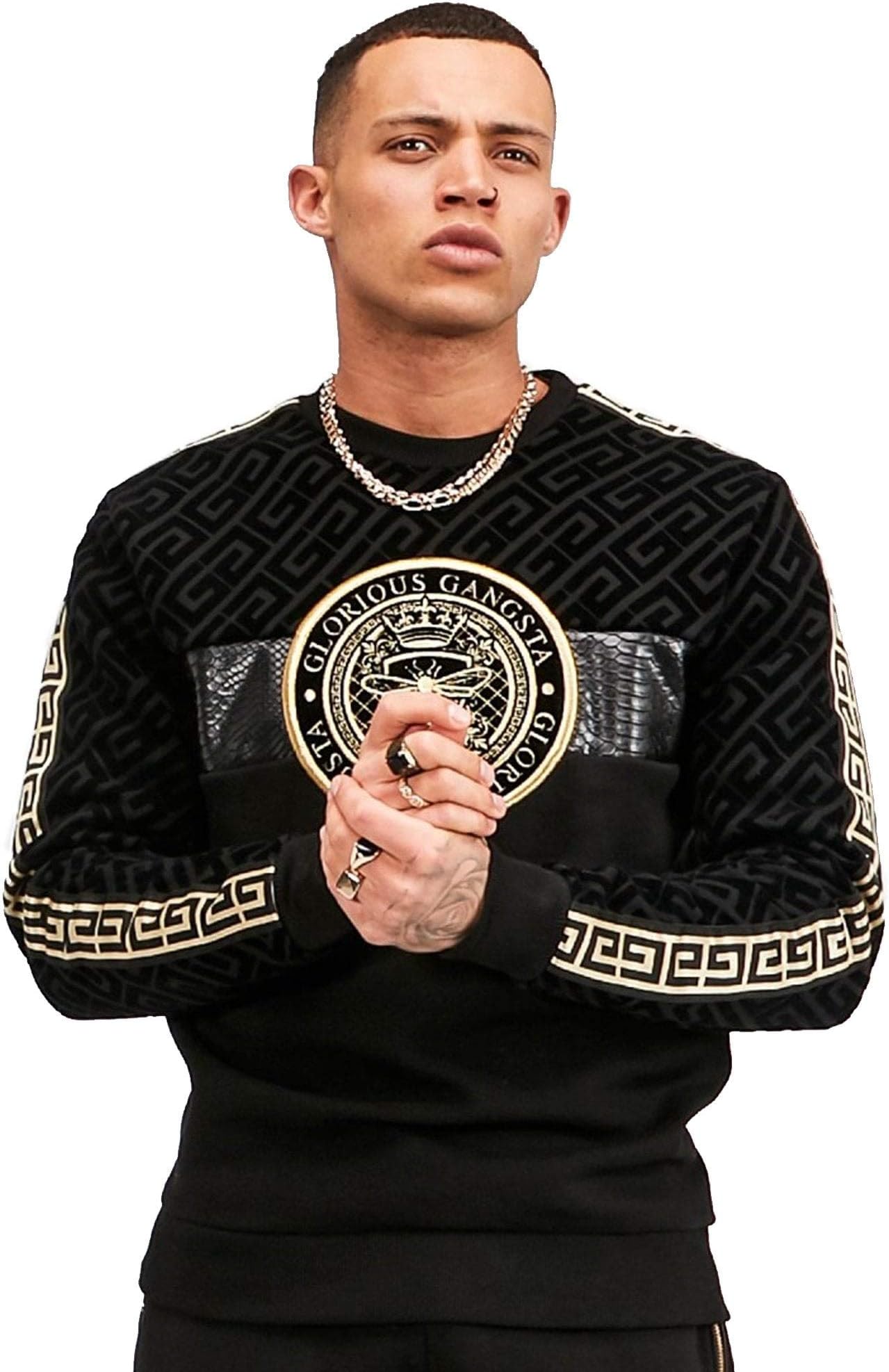 Glorious Gangsta Elian Black Crew Neck Logo Sweatshirt