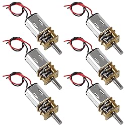 XIITIA 6pcs DC 3V-6V Mini N20 Gear Motor Slow Speed