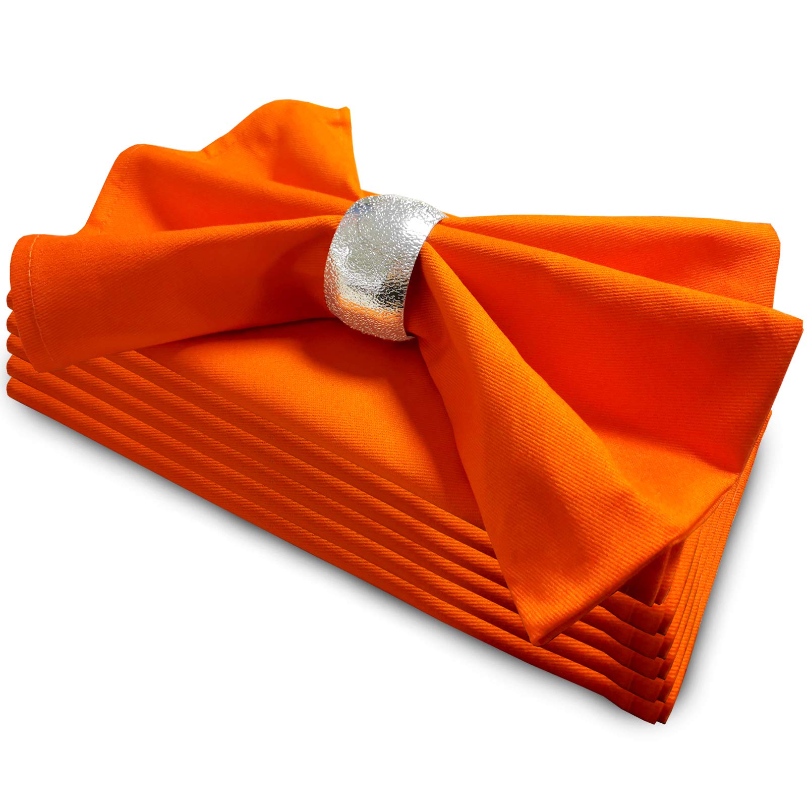 Fall-Cloth Napkins Set of 6, 100% Cotton Orange Napkins, Autumn-Napkins Perfect for Thanksgiving/Holiday, Everyday Use