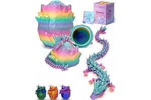 MAYICAL 3D Printed Dragon Egg, Large 12" Rainbow Crystal Dragon Toys with Gift Box & Card, Surprise Toys for Girls & Boys (Rainbow)