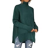 MixShe Womens Sweaters Fall Fashion Clothes Long Sleeve Tops Casual Turtleneck Shirts Ladies Trendy Cozy Pullover Sweatshirt