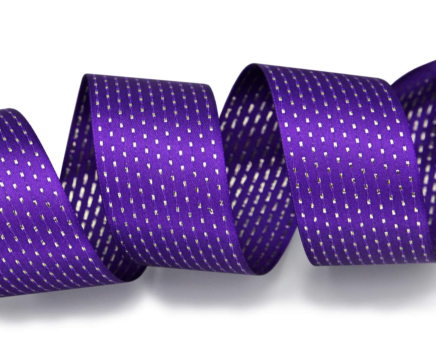 finemark 20 m x 40 mm satin ribbon with lurex dots, purple, silver, gift ribbon, decorative ribbon, Christmas shiny