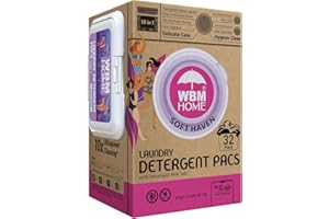 WBM Laundry Pods, 32 Count | Specially Designed for Undergarments With Soft Heaven Fragrance | Laundry Detergent Pods Formulated With Plant-Based Formula and Gentle Stain Remover